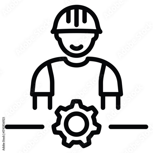 Labour Icon Line Vector Illustration