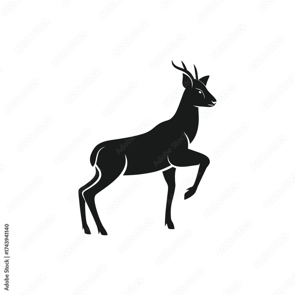 Fototapeta premium Deer silhouette, deer animal silhouette
