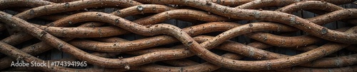Intricately Woven Branches A Rustic Brown Abstract Texture Macro Photograph, Perfect for Nature and Craft Backgrounds