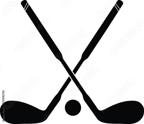 Golf club silhouette with dynamic lines