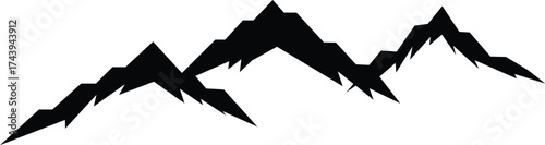 Majestic mountain range silhouettes at dusk