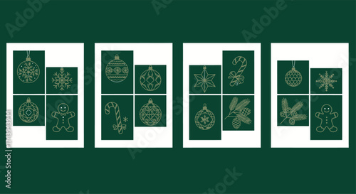 Set of Christmas Ornaments and Symbols - Festive Holiday Decorative Elements