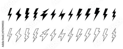 Dynamic speed line lightning bolt graphic collection