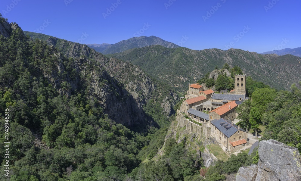 custom made wallpaper toronto digitalView down to the Saint Martin du Canigou Abbey, Casteil, Département Pyrénées-Oriental, France