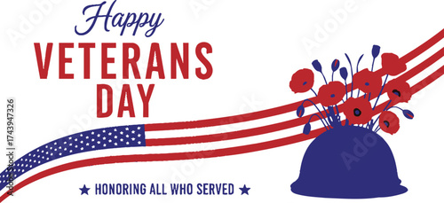 Honoring veterans with poppies and the American flag on Veterans Day