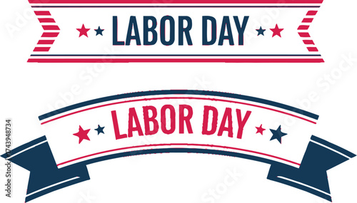 Festive ribbons celebrate Labor Day with patriotic colors and stars