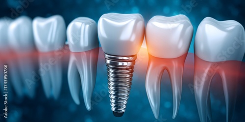 Dental implant replacing missing tooth in jaw