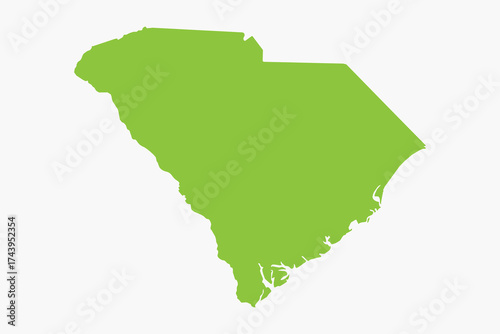 Vector graphic artwork suitable for print and web containing flat detailed map of SOUTH CAROLINA