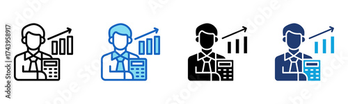 Accounting Administration icon Multi Style Vector Illustration