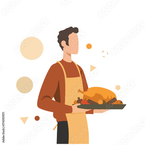 Thanksgiving Dinner with Roasted Turkey and Sides