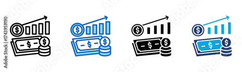 Finance icon Multi Style Vector Illustration