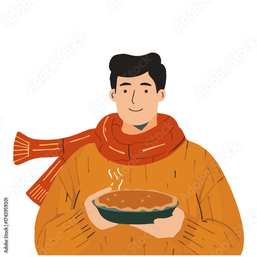 Delicious Thanksgiving Pie Served with Fall Vibes