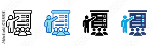In House Training icon Multi Style Vector Illustration