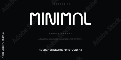 Minimal Modern minimal abstract alphabet fonts. Typography technology, electronic, movie, digital, music, future, logo creative font. vector illustration