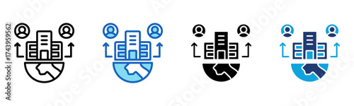 Outsourcing icon Multi Style Vector Illustration