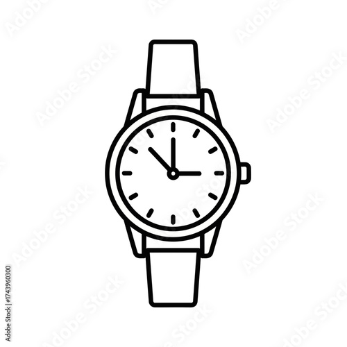Wristwatch Icon – Classic Analog Watch Outline Design