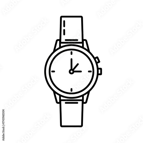 Wristwatch Icon – Classic Analog Watch Outline Design