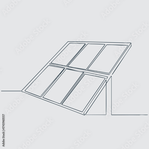 Solar panel array installed on a sloped for renewable energy generation in an outdoor setting