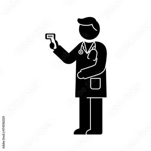 Doctor checking temperature with a thermometer for International Doctor's Day  