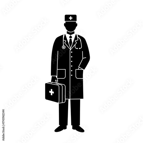 Doctor holding a first aid kit and standing in a professional pose for International Doctor's Day  