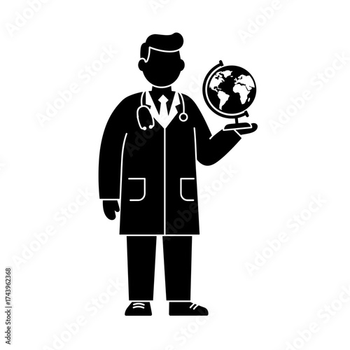 Doctor holding globe model representing International Doctor's Day  