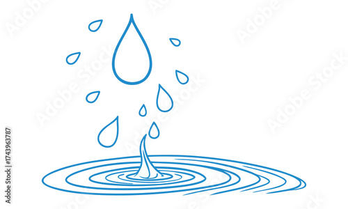 Water drop shape. Blue water drops set. Vector blue water drop icon set. Water drop Logo Template vector illustration. water splash and water drop on light background.