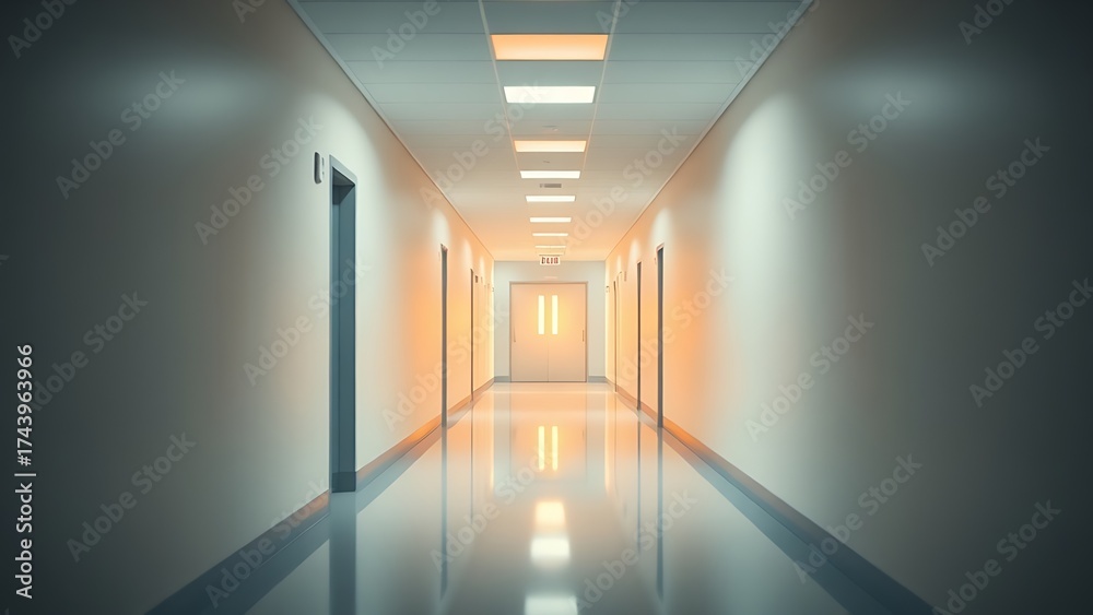 Fototapeta premium Modern laptop on a minimalist desk for flexible-workspace solutions, ideal for remote professionals and hybrid teams seeking efficiency