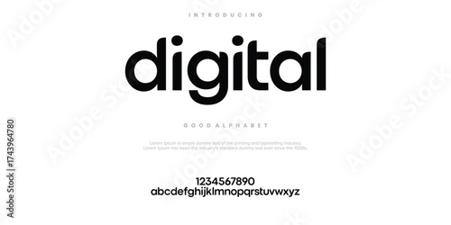 Digital Modern minimal abstract alphabet fonts. Typography technology, electronic, movie, digital, music, future, logo creative font. vector illustration