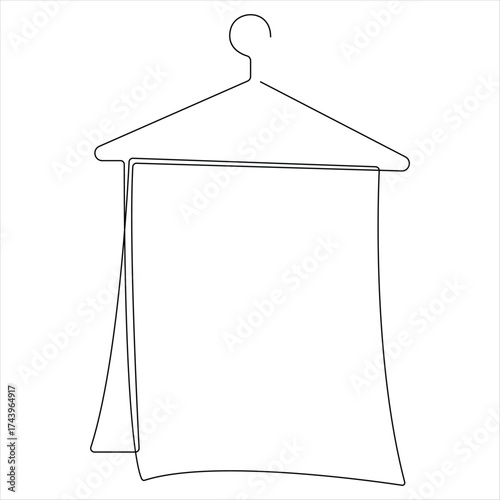 Clothes hanger continuous oneline drawing vector illustration