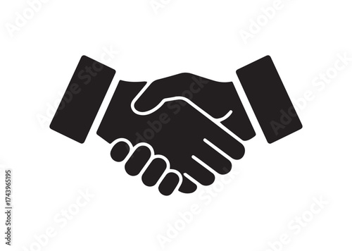 Handshake Icon, Handshake Solid Vector Design