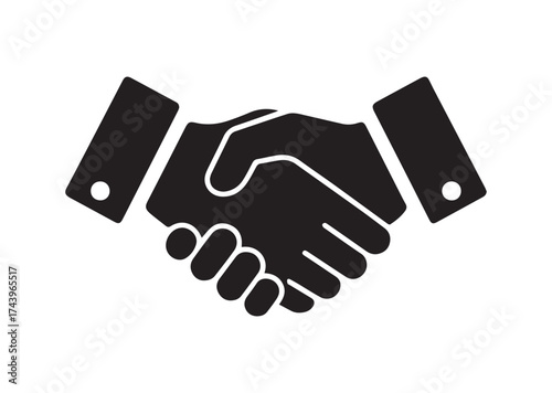 Handshake Icon, Handshake Solid Vector Design
