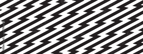 Repeating diagonal zigzag lines wallpaper. Thunderbolt background. Electric power, lightning, jagged stripes pattern. Boom, speed, danger or surprise comic cartoon print. Vector graphic illustration
