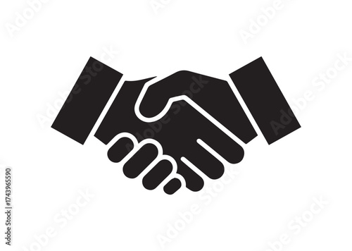Handshake Icon, Handshake Solid Vector Design