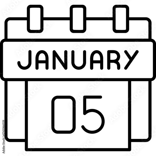5th January Date Icon