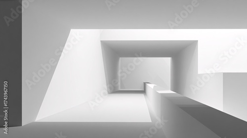 Wallpaper Mural Minimalist Corridor Geometry in Monochrome Torontodigital.ca