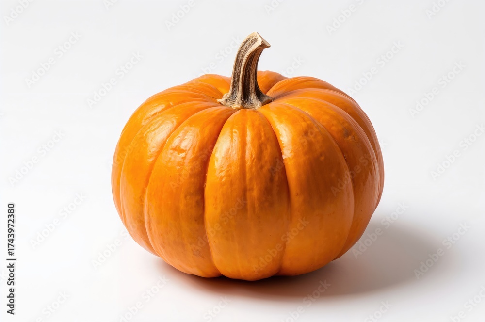 Obraz premium Fresh orange pumpkin isolated on a white backdrop