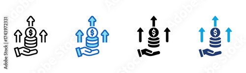 Investment icon Multi Style Vector Illustration