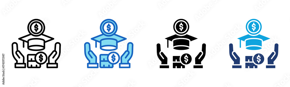 Obraz premium Education icon Multi Style Vector Illustration