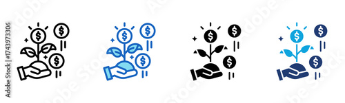 Dividend icon Multi Style Vector Illustration