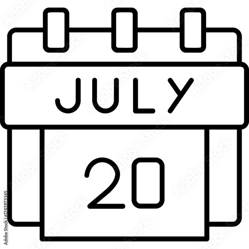 20th July Date Icon