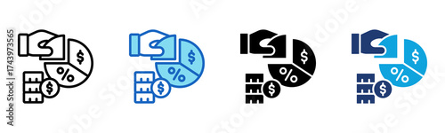 Investment Portfolio icon Multi Style Vector Illustration