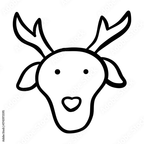 reindeer handdrawn icon
