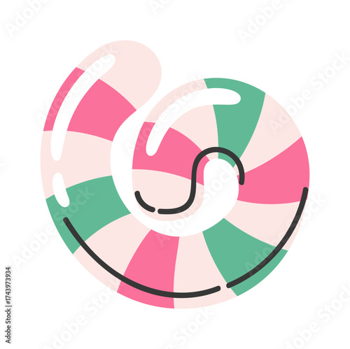 Candy swirls striped caramel shape