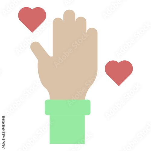 Charity Worker icon in flat style