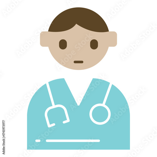 doctor icon in flat style