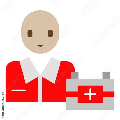 Aid Worker icon in flat style