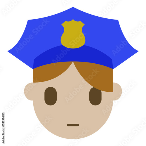 police icon in flat style