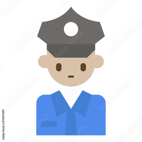 Security Guard icon in flat style