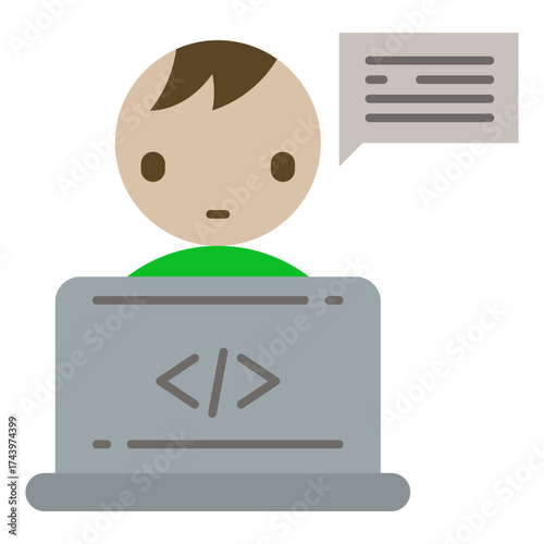Programmer icon in flat style