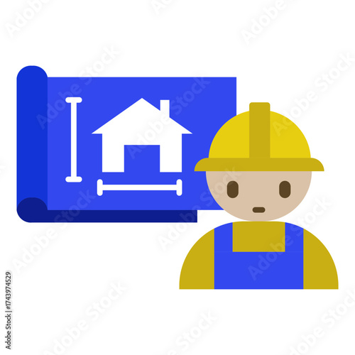 Architect icon in flat style